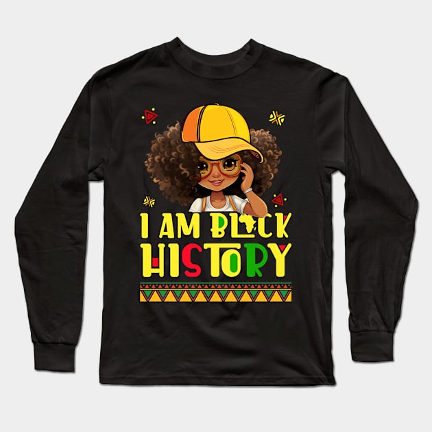 I Am Black History Kids Girls Black History Shirt Kids Boys Long Sleeve T-Shirt by Jhon Towel